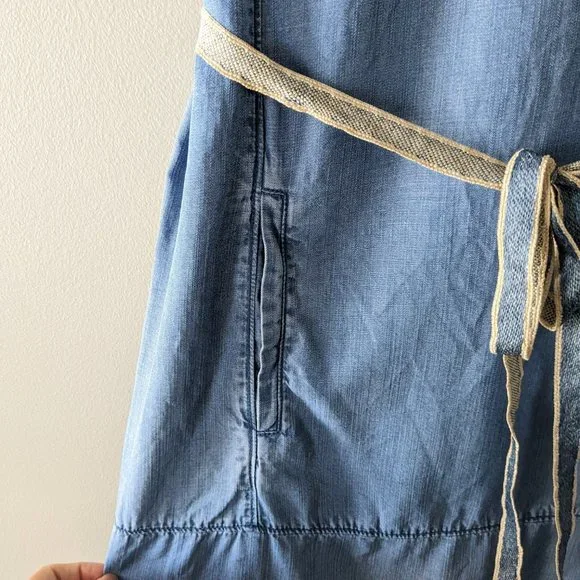 Madewell Chambray Sleeveless Tie-Waist Mini Dress - Picture 5 of 6